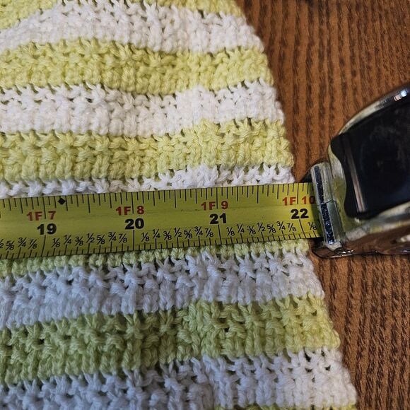 Women’s Sleeveless Lime Green And White Striped Knitted Top Design 365 Size 2x - Picture 5 of 6